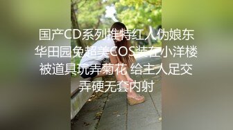 国产CD系列推特红人伪娘东华田园兔超美COS装在小洋楼被道具玩弄菊花 给主人足交弄硬无套内射