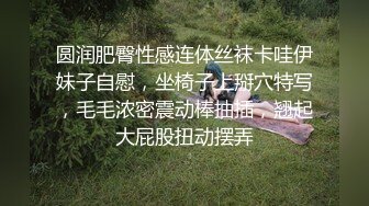 圆润肥臀性感连体丝袜卡哇伊妹子自慰，坐椅子上掰穴特写，毛毛浓密震动棒抽插，翘起大屁股扭动摆弄